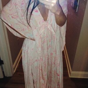 Buddy Love Caftan Pink and Cream Swirl Dress